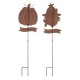 Glitzhome 36.25"H Set of 2 Fall Metal Scarecrow &Pumpkin Yard Stake