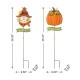 Glitzhome 36.25"H Set of 2 Fall Metal Scarecrow &Pumpkin Yard Stake