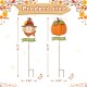 Glitzhome 36.25"H Set of 2 Fall Metal Scarecrow &Pumpkin Yard Stake