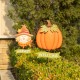 Glitzhome 36.25"H Set of 2 Fall Metal Scarecrow &Pumpkin Yard Stake