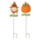 Glitzhome 36.25"H Set of 2 Fall Metal Scarecrow &Pumpkin Yard Stake