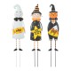 Glitzhome 24"H Set of 3 Halloween Metal Ghost, Witch & Pumpkin Yard Stake or Hanging Decor (Two function)