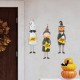 Glitzhome 24"H Set of 3 Halloween Metal Ghost, Witch & Pumpkin Yard Stake or Hanging Decor (Two function)