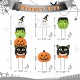 Glitzhome 42.5"H Halloween Metal Stacked Ghost, Frankenstein, Black Cat & Pumpkin Yard Stake or Hanging Decor (Two function)