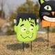 Glitzhome 42.5"H Halloween Metal Stacked Ghost, Frankenstein, Black Cat & Pumpkin Yard Stake or Hanging Decor (Two function)