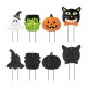 Glitzhome 42.5"H Halloween Metal Stacked Ghost, Frankenstein, Black Cat & Pumpkin Yard Stake or Hanging Decor (Two function)