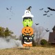 Glitzhome 42.5"H Halloween Metal Stacked Ghost, Frankenstein, Black Cat & Pumpkin Yard Stake or Hanging Decor (Two function)