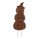 Glitzhome 39.75"H Set of 3 Halloween Lighted Metal Stacked Jack-O-Lantern Yard Stake or Hanging Decor (Two function)