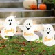 Glitzhome 15"H Set of 3 Halloween Wooden Ghost Yard Stake