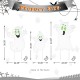 Glitzhome 40"H Set of 3 Halloween Metal Mesh Glow in Dark Ghost Family Yard Stake