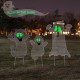 Glitzhome 40"H Set of 3 Halloween Metal Mesh Glow in Dark Ghost Family Yard Stake