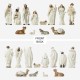 Glitzhome 12pcs Oversized Ivory Resin Nativity Figurine Set