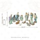 Glitzhome 12pcs Deluxe Blue Resin Nativity Figurine Set
