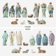 Glitzhome 12pcs Deluxe Blue Resin Nativity Figurine Set