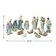 Glitzhome 12pcs Deluxe Blue Resin Nativity Figurine Set