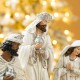 Glitzhome 6pcs Ivory Resin Nativity Figurine Set