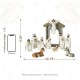 Glitzhome 11pcs Ivory Resin Nativity Figurine Set