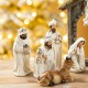 Glitzhome 11pcs Ivory Resin Nativity Figurine Set