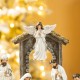 Glitzhome 11pcs Ivory Resin Nativity Figurine Set