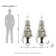 Glitzhome 5FT Pre-Lit Flocked Fir Artificial Christmas Porch Tree with 150 Warm White Lights and Red Berries