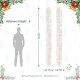 Glitzhome 2PK 9ft Pre-Lit White Pine Christmas Garland with 50 Warm White LED Lights and Timer