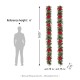 Glitzhome 2PK 9ft Pre-Lit Greenery Pine Poinsettia and Red Berries Christmas Garland, with 70 Warm White Lights and Timer