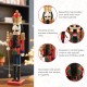 Glitzhome 24"H Wooden Christmas King Nutcracker