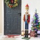 Glitzhome 54"H Wooden Christmas Glitter King Nutcracker