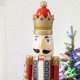 Glitzhome 54"H Wooden Christmas Glitter King Nutcracker