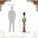 Glitzhome 54"H Wooden Christmas Glitter Soldier Nutcracker