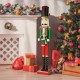 Glitzhome 54"H Wooden Christmas Glitter Soldier Nutcracker