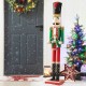 Glitzhome 54"H Wooden Christmas Glitter Soldier Nutcracker