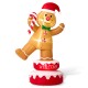 Glitzhome 6FT Lighted Inflatable Rotating Gingerbread Man Décor