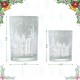 Glitzhome Set of 2 Christmas House Glass Votive/Pillar Candle Holders