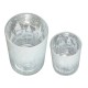 Glitzhome Set of 2 Christmas House Glass Votive/Pillar Candle Holders