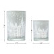 Glitzhome Set of 2 Christmas House Glass Votive/Pillar Candle Holders