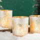 Glitzhome Set of 3 Nativity Glass Votive/Pillar Candle Holders