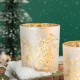 Glitzhome Set of 3 Nativity Glass Votive/Pillar Candle Holders