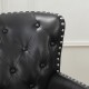 Glitzhome Mid-century Modern Black Leatherette Button-tufted Accent Arm Chair