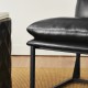 Glitzhome Modern Black Thick Leatherette Accent Chair