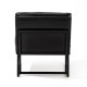 Glitzhome Modern Black Thick Leatherette Accent Chair