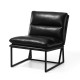 Glitzhome Modern Black Thick Leatherette Accent Chair