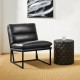 Glitzhome Modern Black Thick Leatherette Accent Chair