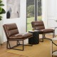 Glitzhome Modern Coffee Thick Leatherette Accent Chair