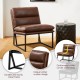 Glitzhome Modern Coffee Thick Leatherette Accent Chair