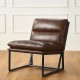 Glitzhome Modern Coffee Thick Leatherette Accent Chair