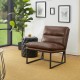 Glitzhome Modern Coffee Thick Leatherette Accent Chair