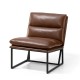 Glitzhome Modern Coffee Thick Leatherette Accent Chair