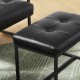 Glitzhome Modern Black Thick Leatherette Accent Stool