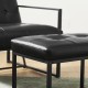 Glitzhome Modern Black Thick Leatherette Accent Stool